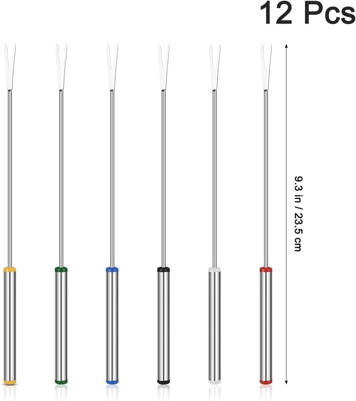 Bestonzon Fonduegabeln aus Edelstahl – Käsefonduegabel mit hitzebeständigem Griff für Schokolade, Fo