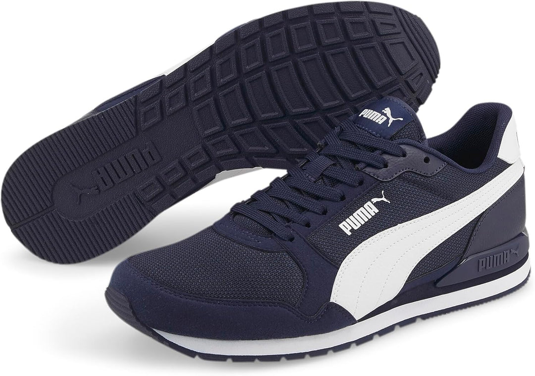 PUMA Unisex St Runner V3 Mesh Sneaker 40.5 EU Peacoat Puma White, 40.5 EU Peacoat Puma White
