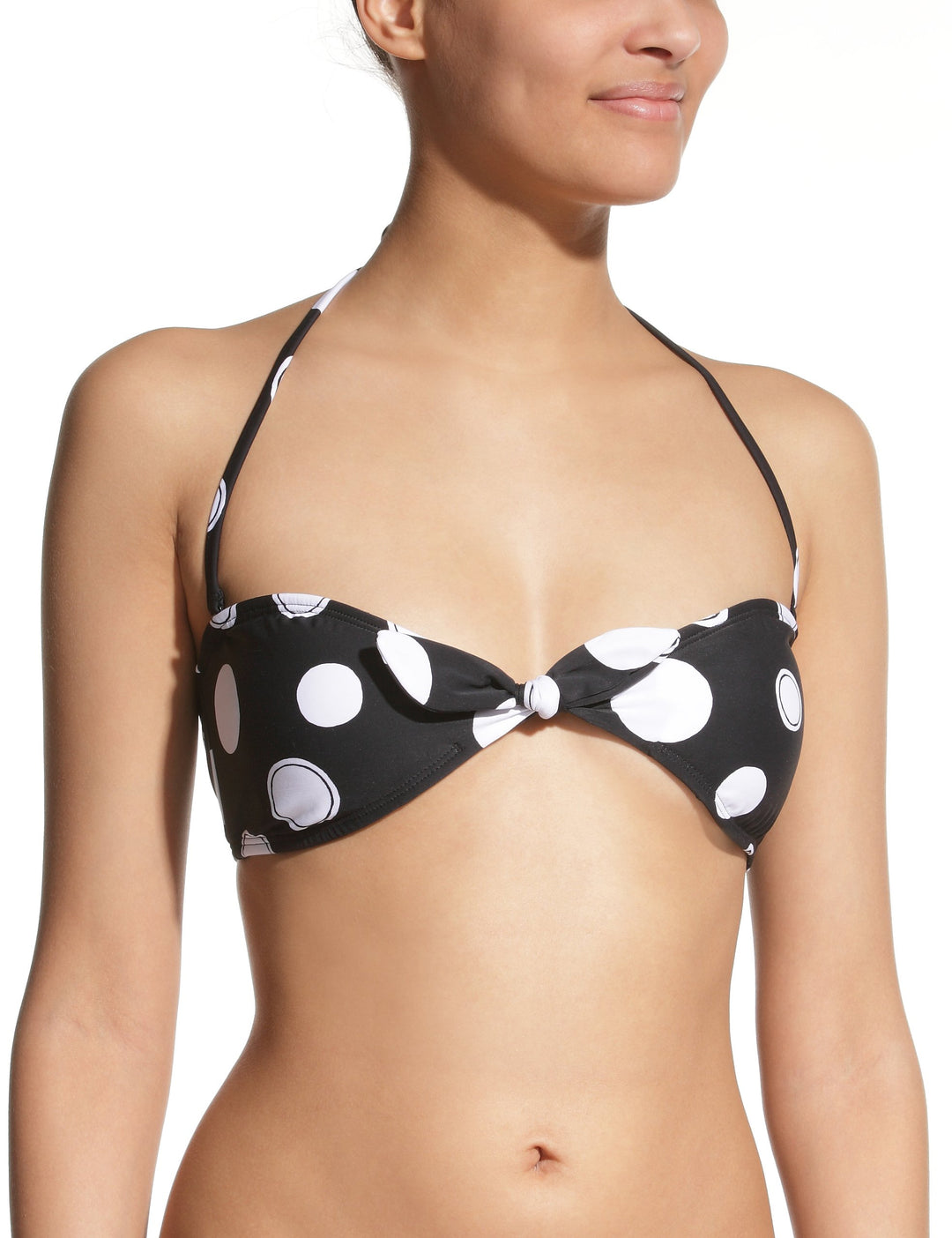 Roxy Damen Bikini Oberteil Tropical Dots Knotted Bandeau 40 Schwarz, 40 Schwarz