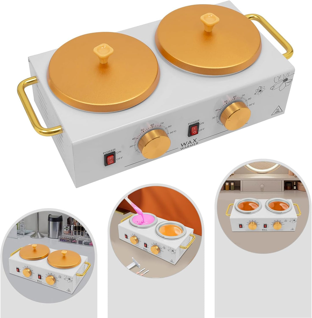Wax Maschine Tragbar Warmwachsgerät 200W elektrischer Wachswärmer Gerät Wachsschmelzer Doppel Wachsg