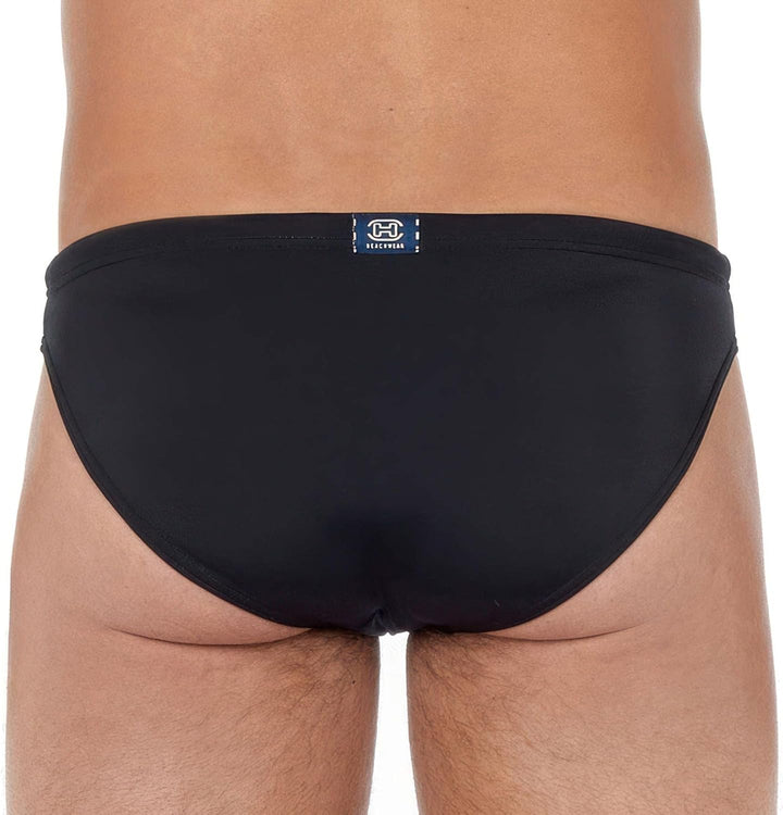 HOM Herren Slip De Bain Micro Sea Life Badehose M Noir, M Noir