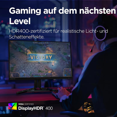 Lenovo Legion R27qe | 27" QHD Gaming Monitor | 2560x1440 | 180Hz | 450 nits | 0,5ms Reaktionszeit |