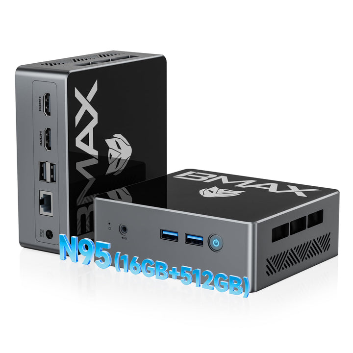 BMAX Mini PC N95(bis zu 3,4GHz) 16GB DDR4 RAM 512GB Intel 12. Gen B4 Kleiner PC, HDMI 4K@60 3-Bildsc