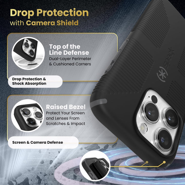 Speck iPhone 15 Pro Hülle – Gebaut für MagSafe, Fallschutzgriff – Kratzfest, weiche Haptik, 6,1 Zoll