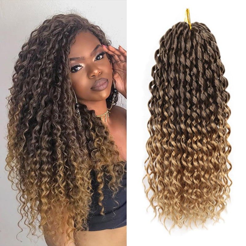 5 Packs Passion Twist Crochet Braid Hair 16" Deep Wave Crochet Hair for Women Long Wavy Crochet Synt