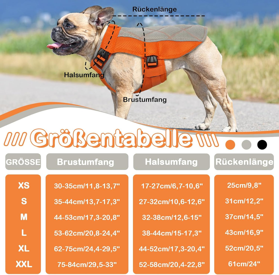 Kühlweste für Hunde, Kühlweste Hund mit D-Ringe Sommer Kühlmantel für Hunde Kühlgeschirr Atmungsakti
