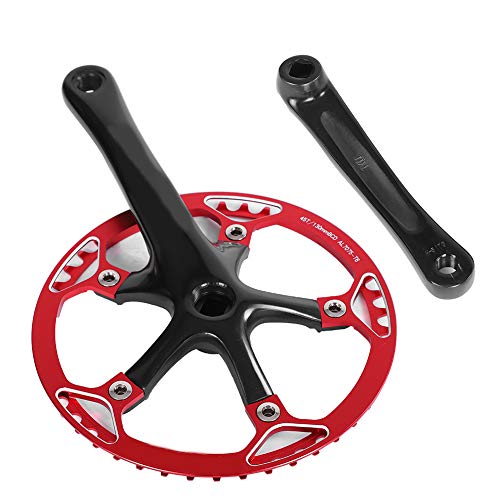 Alomejor Fahrrad Kurbelgarnitur 45T 47T Singlespeed Crankset 170mm Kettenblatt Kettensatz 2 Farben f