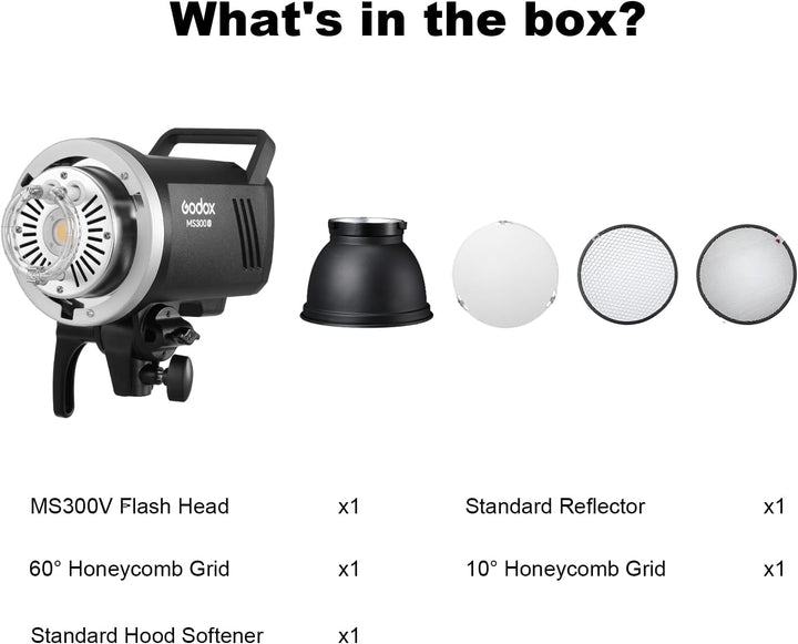 Godox MS300V 300W Strobe Light Professional Studio Flash Strobe kit 2,4 G X-System mit LCD-Panel 0,1