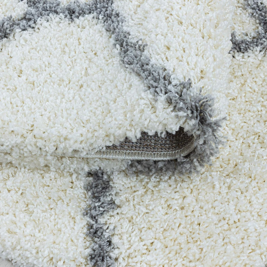 Hochflor Rund Teppich Wohnzimmer im Skandinavischen Stil Skandinavisches Design Flauschiger Langflor