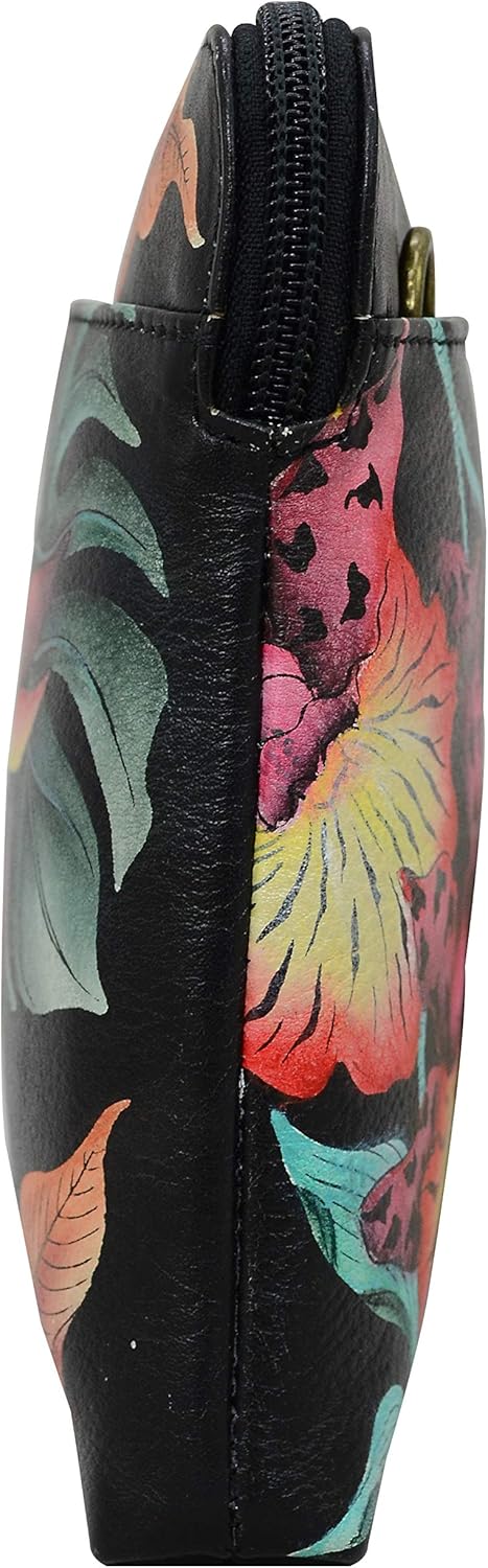 Anuschka Handbemalte 3-in-1 Clutch aus echtem Leder Island Escape Black, Island Escape Black