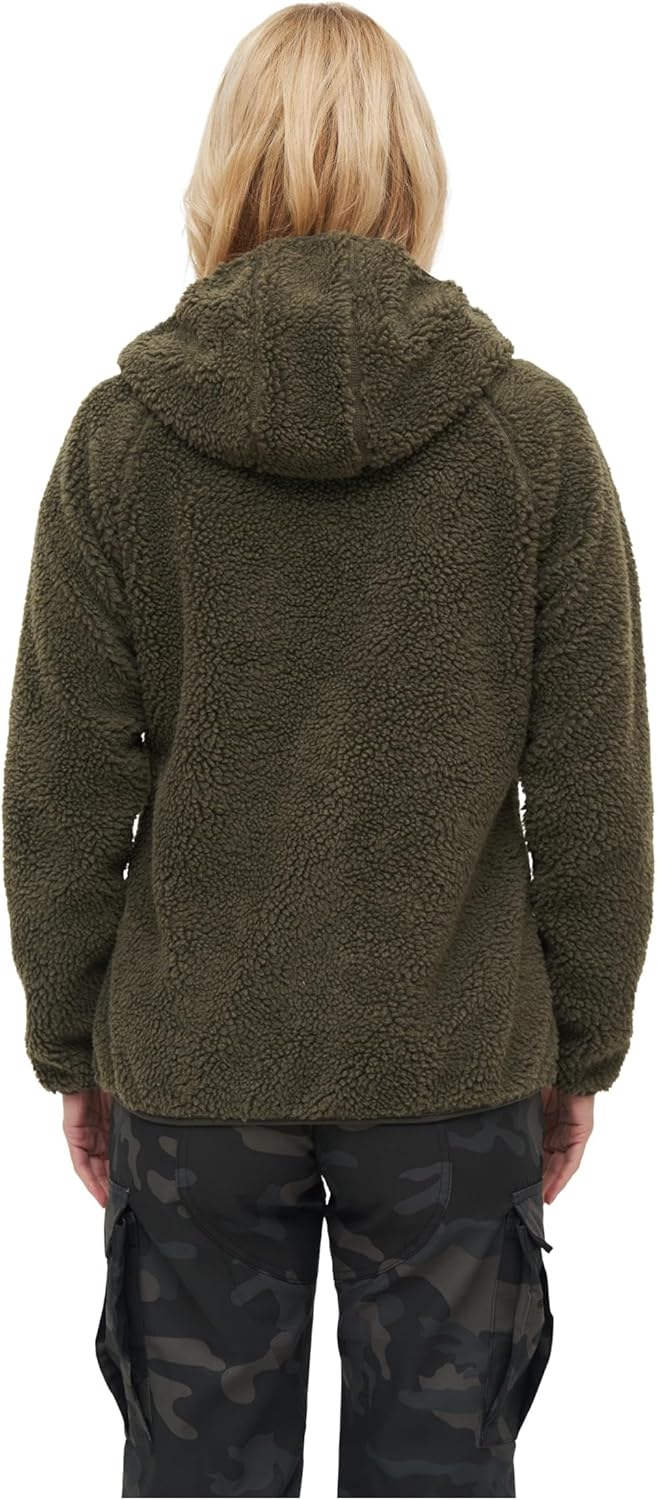 Brandit Women Teddyfleece Jacket Hooded, many colours, Grössen XS bis 5XL, Oliv