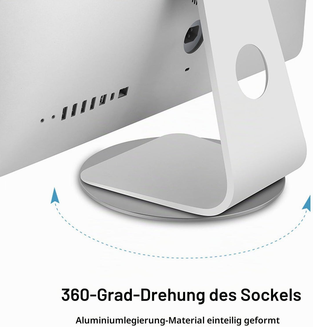 Monitor Drehteller, 360° Drehbarer Monitorbasis mit Matte Sprühfarbe, Aluminiumlegierung, Rutschfest