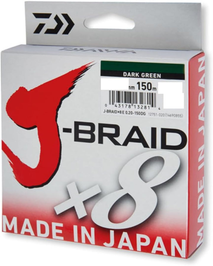 Daiwa J-Braid 8 Braid 300m Multicolor - geflochtene Angelschnur Dm: 0,16mm, Dm: 0,16mm