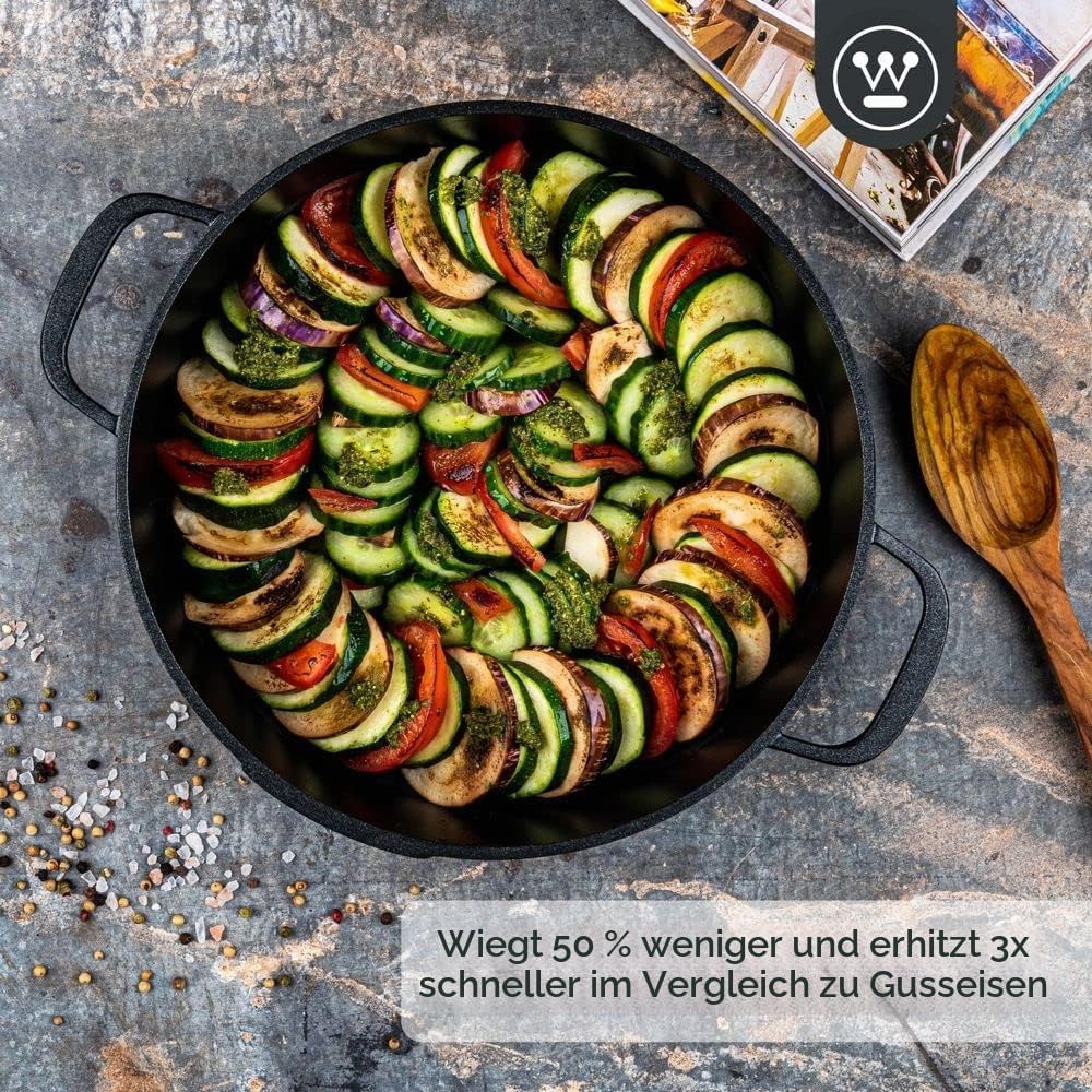 Westinghouse PERFORMANCE SERIES Schmorpfanne mit Deckel, Grosse Bratpfanne 28 cm für Induktion &amp; all