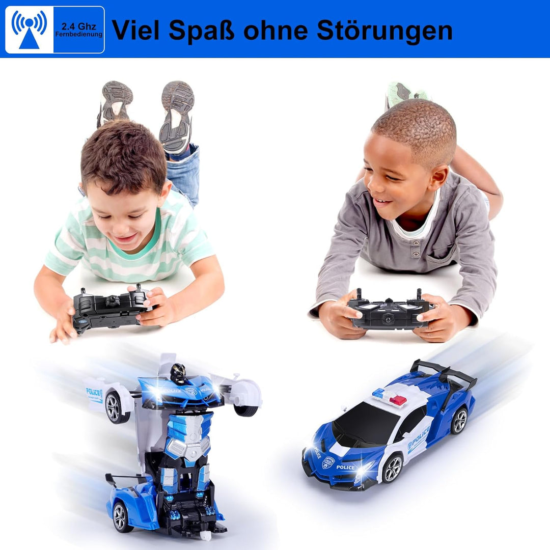 Yellcetoy Transform Spielzeug Ferngesteuertes Auto, Roboter Auto mit Handgesten Sening LED Licht Mus