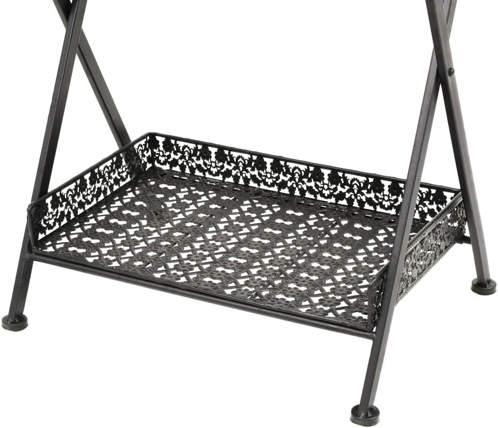 vidaXL Beistelltisch Klappbar Vintage Metall Schwarz Ablagetisch Tabletttisch