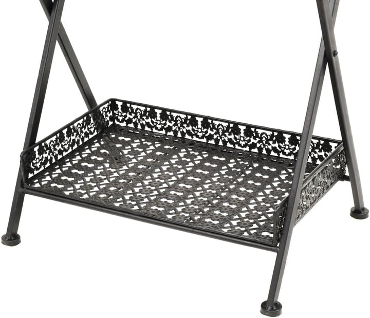 vidaXL Beistelltisch Klappbar Vintage Metall Schwarz Ablagetisch Tabletttisch