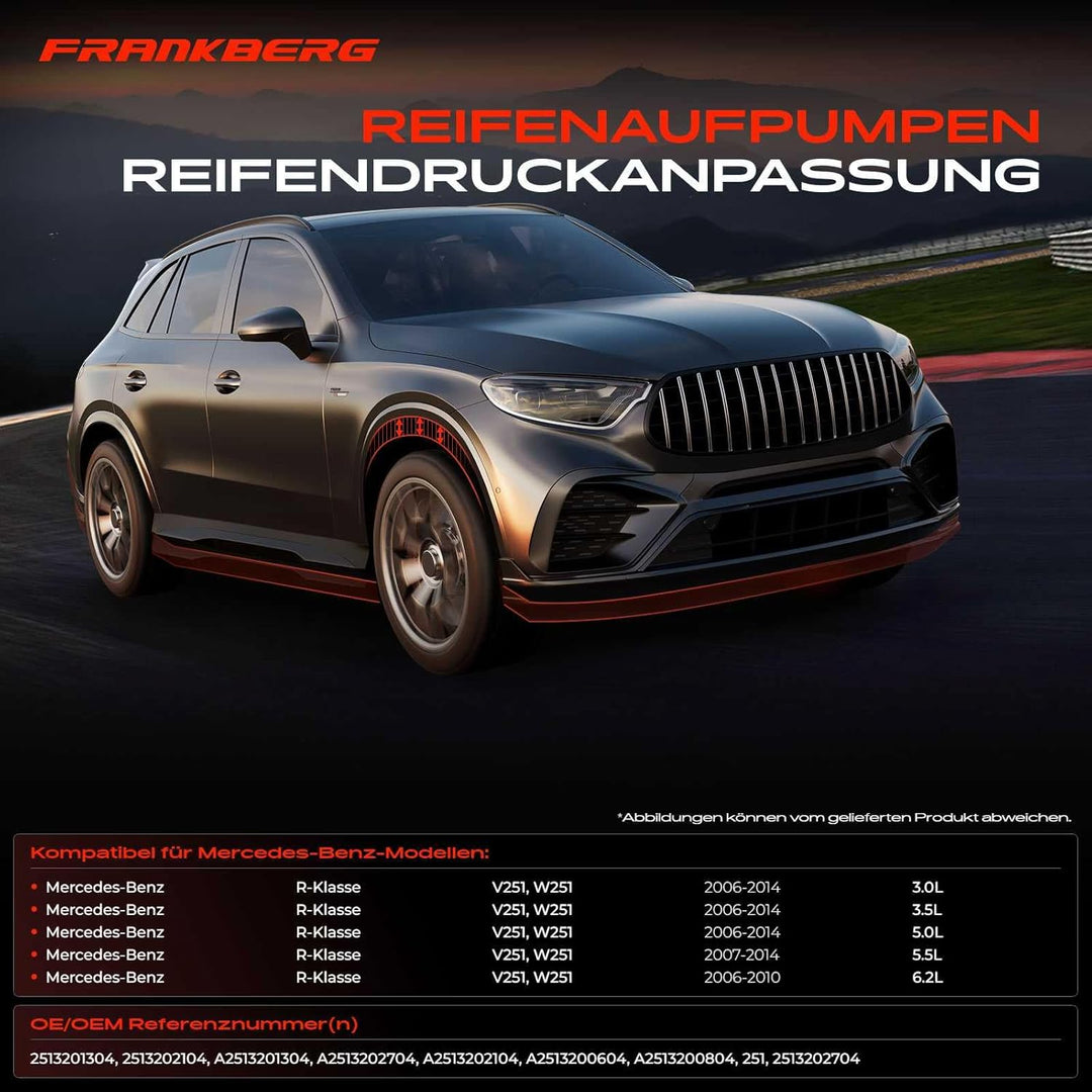 Frankberg Luftfederung Kompressor Luftfahrwerk Kompatibel mit R-Klasse V251 W251 R280 R300 R350 R500