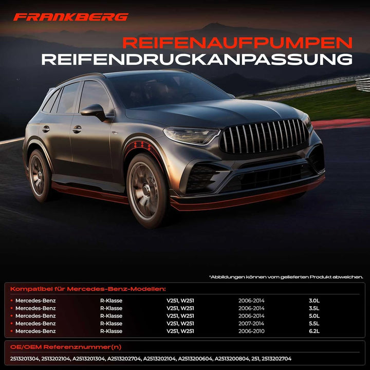 Frankberg Luftfederung Kompressor Luftfahrwerk Kompatibel mit R-Klasse V251 W251 R280 R300 R350 R500