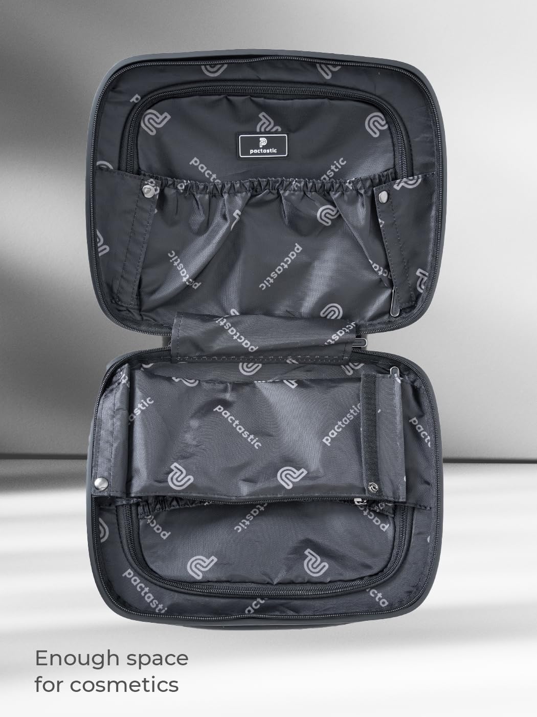 Pactastic Hartschalen Handgepäck Kosmetik-Koffer | Stabiles Beauty-Case mit Aufsteckfunktion | 34 x