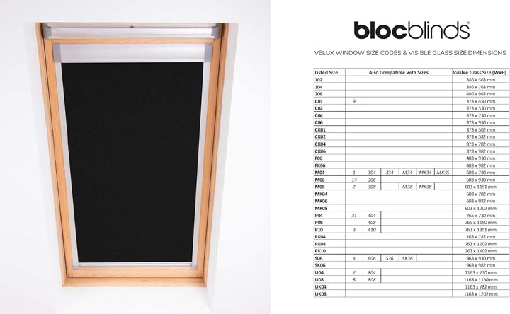 Bloc Skylight Rollo für Velux Dachfenster Blockout, schwarz C02 C02 Für Velux Dachfenster Black, C02