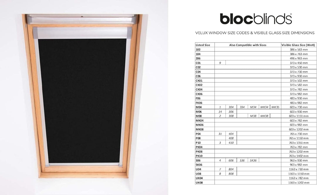 Bloc Skylight Rollo Für Velux Dachfenster Blockout, schwarz, 104 104 Für Velux Dachfenster Black, 10