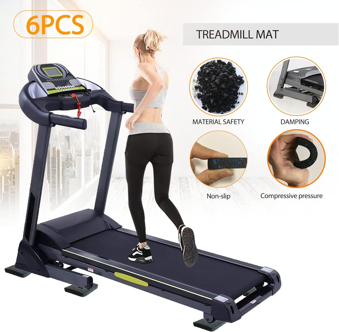 Laufband-Matten-Pads, Trainingsgeräte-Matte mit hochdichtem Gummi zum Schutz von Böden, 10 x 10 x 1,
