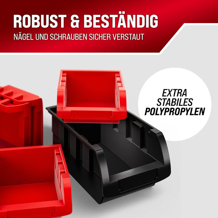 DEUBA® Stapelboxen 32 tlg. Erweiterbar Etikettenfach Stabil Stossfest Starke Wandplatten Wandregal W
