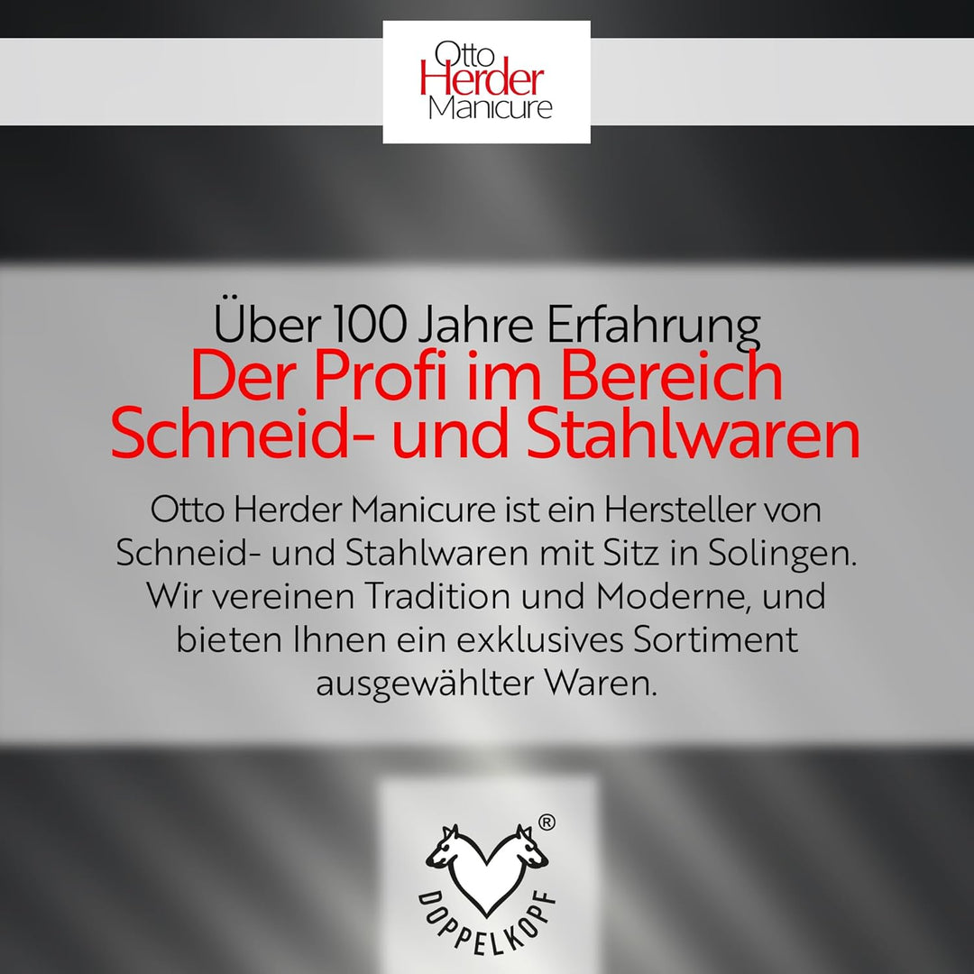Otto Herder Manicure Pediküre Set aus Nagelzange, Eckenfeilen und Eckenheber, gegen eingewachsene Ze