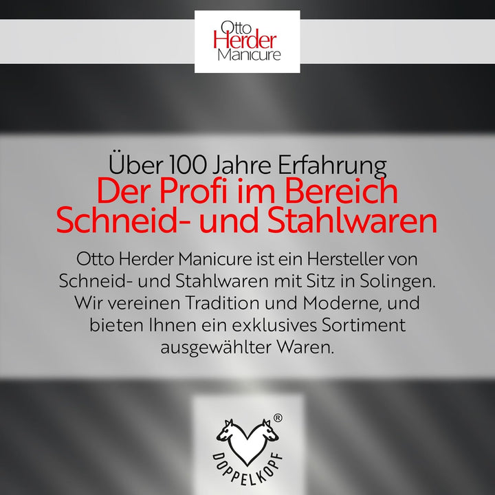 Otto Herder Manicure Pediküre Set aus Nagelzange, Eckenfeilen und Eckenheber, gegen eingewachsene Ze