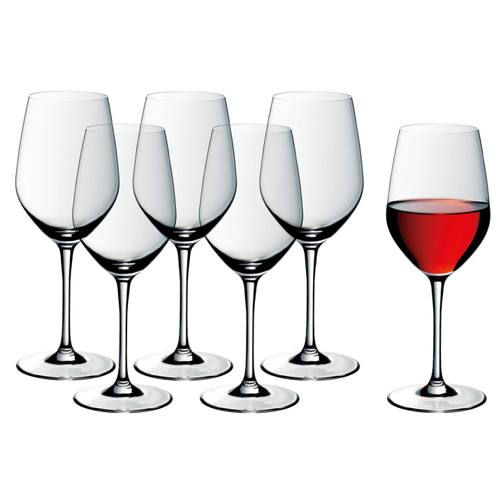 WMF Easy Plus Rotwein Weingläser Set 6-teilig, 450ml, Kristallglas, spülmaschinenfest, transparent r