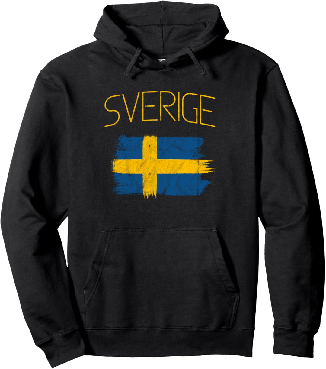 Sverige (Vintage) – Schweden-Flagge Pullover Hoodie