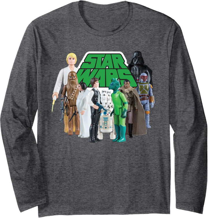 Star Wars Luke Han Chewie Leia Action Figures Langarmshirt
