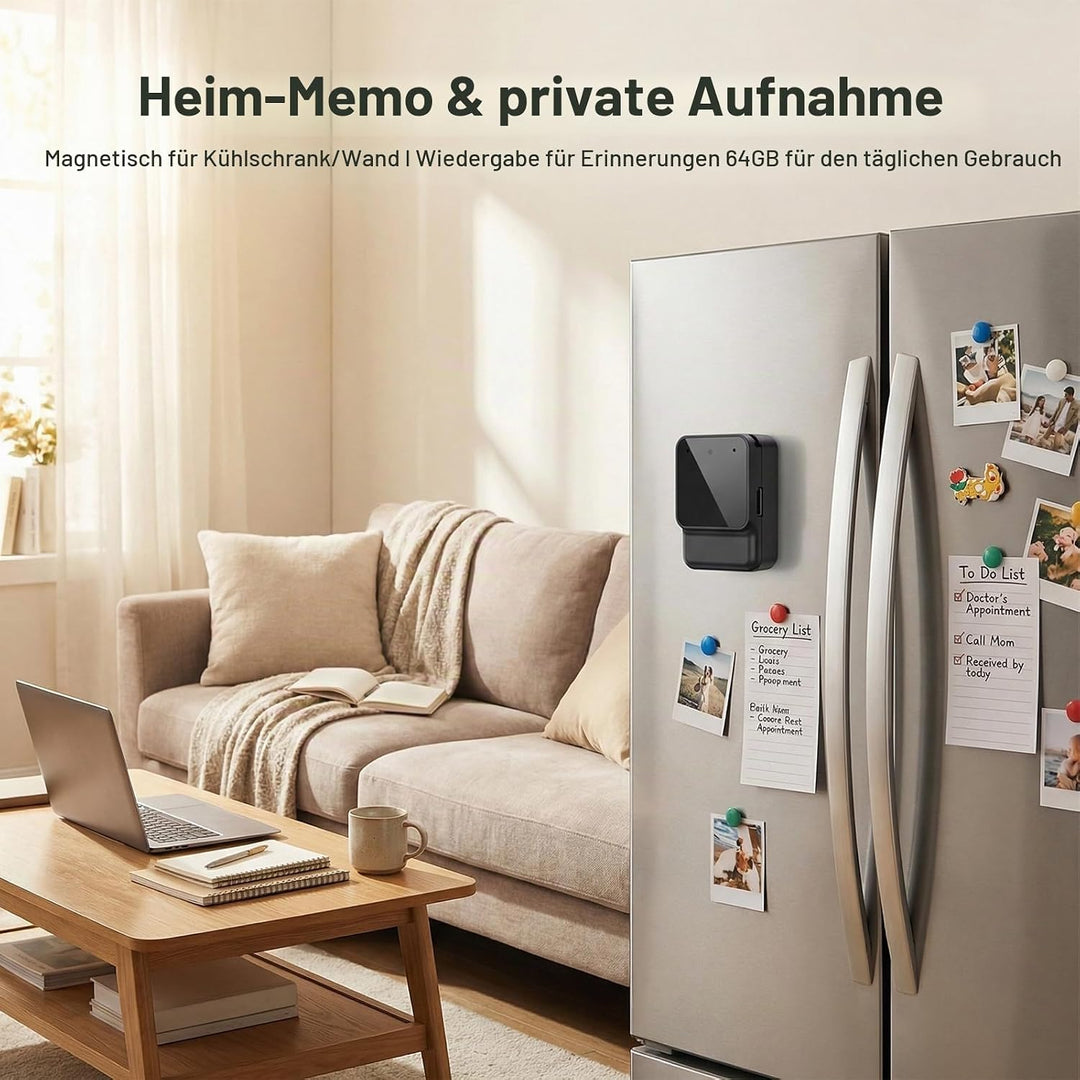 64GB Diktiergerät Mini,Aufnahmegerät,Mini Diktiergerät,Magnetisches Diktiergerät,Digital Voice Recor