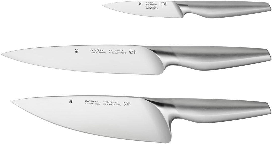 WMF Chef's Edition Messer-Vorteils Set 3teilig, Made in Germany, 3 Messer geschmiedet, Küchenmesser,