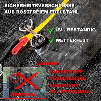 Baunsal® Trampolin Sicherheitsnetz Ø 183 185 244 250 275 277 300 305 366 370 335 337 396 400 427 430
