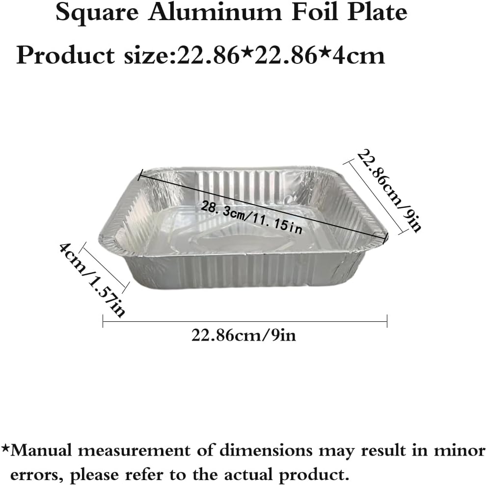 Antihaftbeschichtete Einweg-Luftfritteuse, Aluminiumfolie, quadratisch, 50 Stück, öldichte Aluminium
