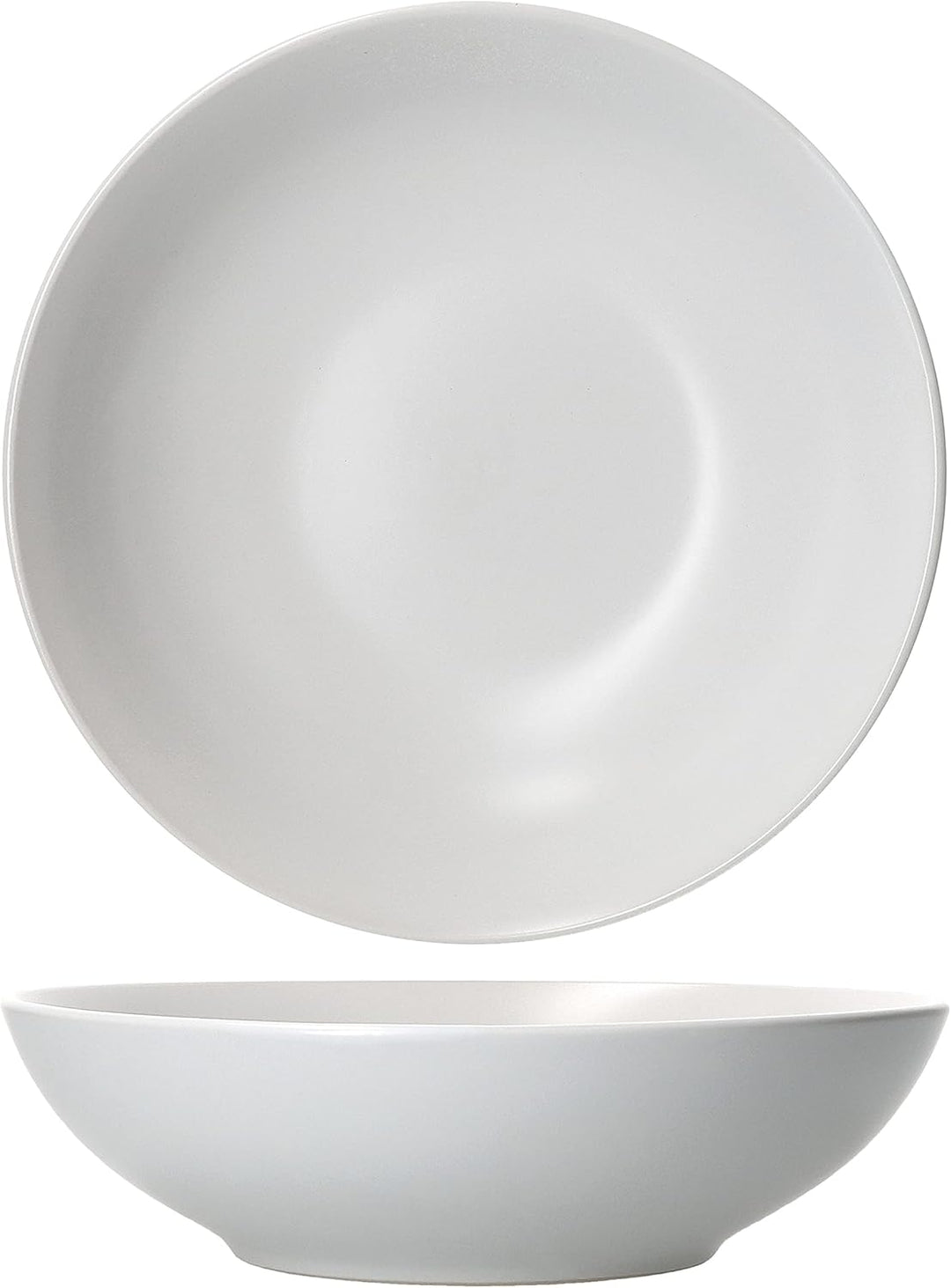 MamboCat White Biata 6x Suppen-Teller I Steingut-Geschirr matt-weiss für 6 Personen - zeitlos-elegan