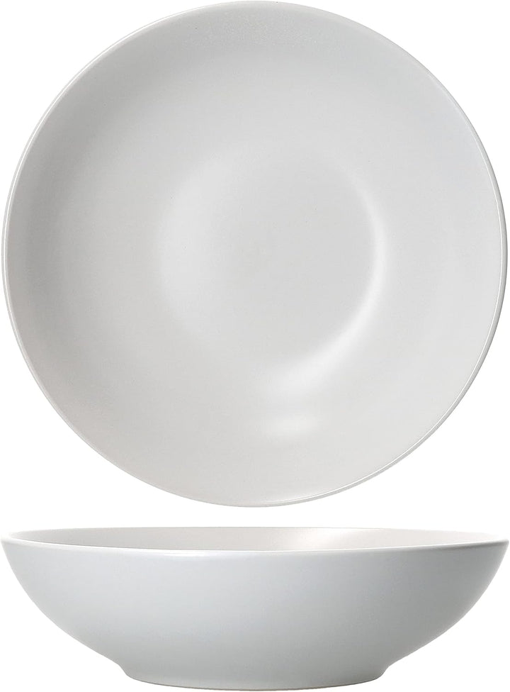 MamboCat White Biata 6x Suppen-Teller I Steingut-Geschirr matt-weiss für 6 Personen - zeitlos-elegan