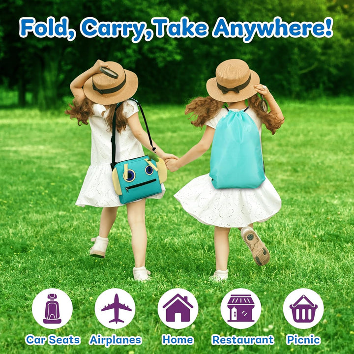 Joujou 2 In 1 Kinder Reisetisch, Roboter-Rucksack Abnehmbarer Multifunktionaler, Auto Kinder Knietab