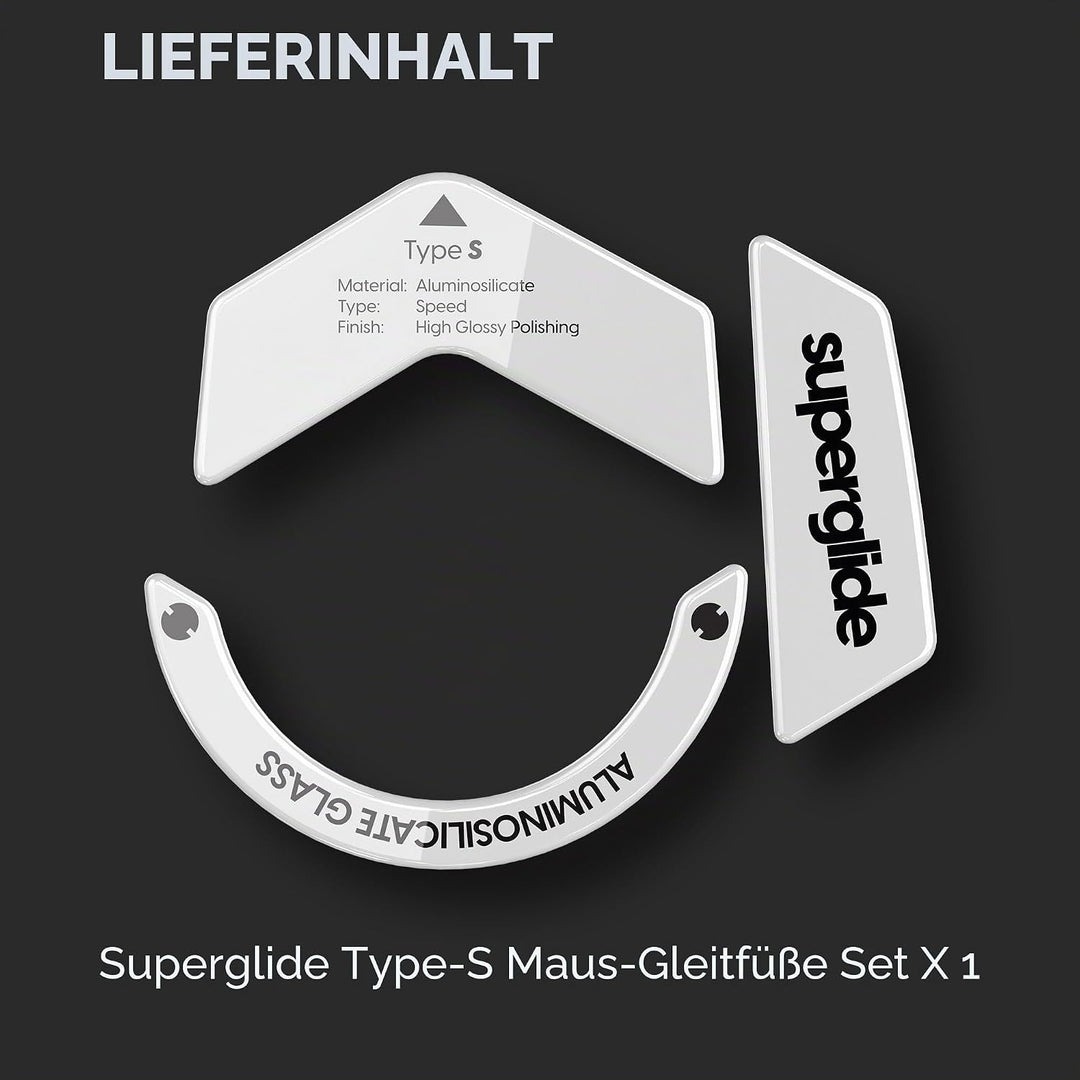 Superglide – Schnellste und glatteste Mausfüsse/Skates aus ultrastarkem, makellosem Glas, superschne