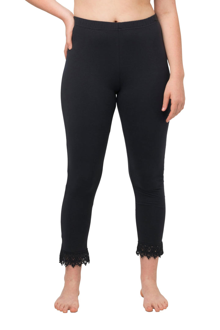 Ulla Popken Damen Leggings, Schwarz
