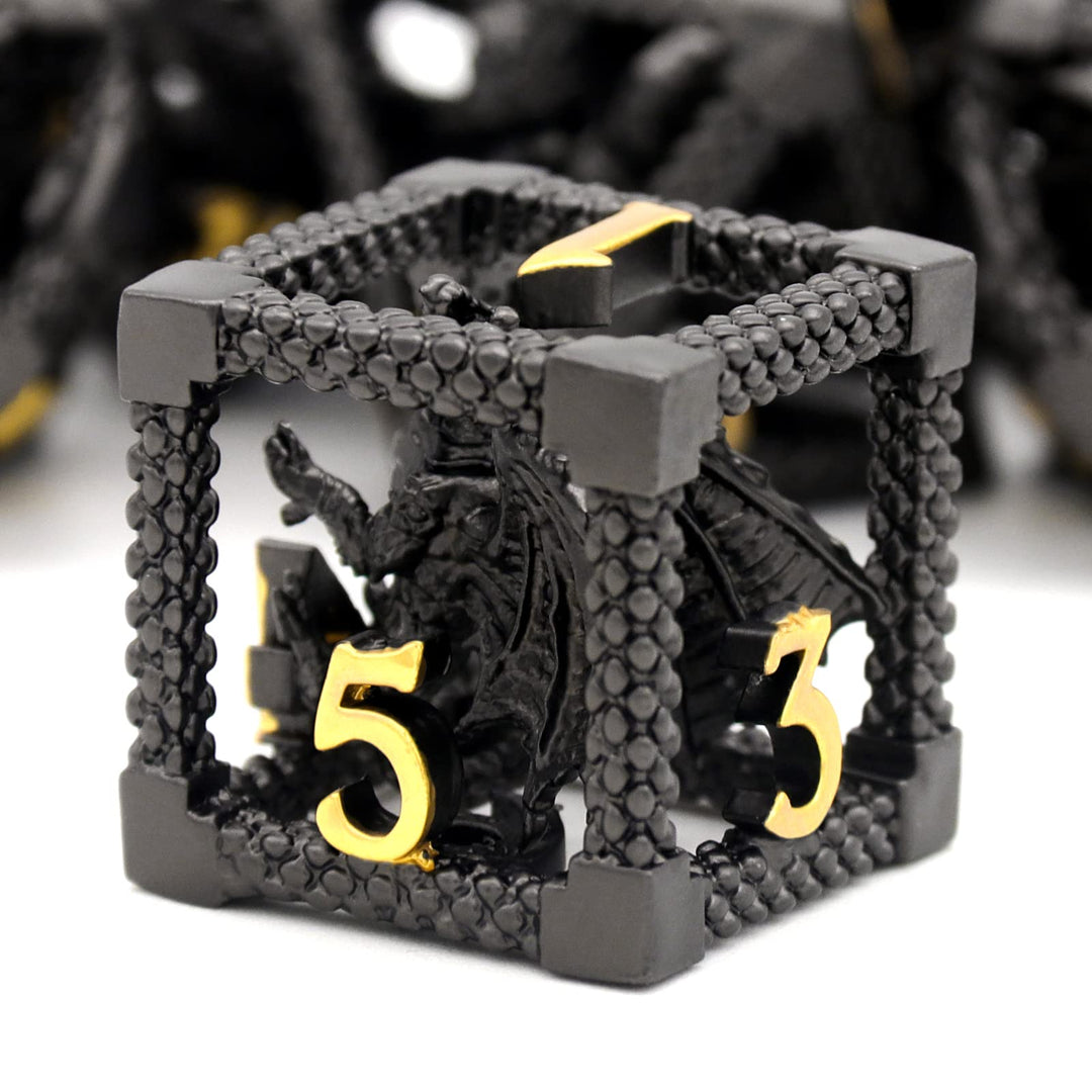 DND Würfel, Dungeons and Dragons Würfel Set HNCCESG Metall Spielwürfel Hohle 3D Drachen D&D Würfel P
