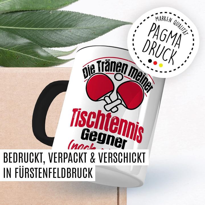 Tischtennis Tasse Tränen noch warm lustiger Spruch Geschenkidee Ping Pong Kaffeetasse Geschenk für T