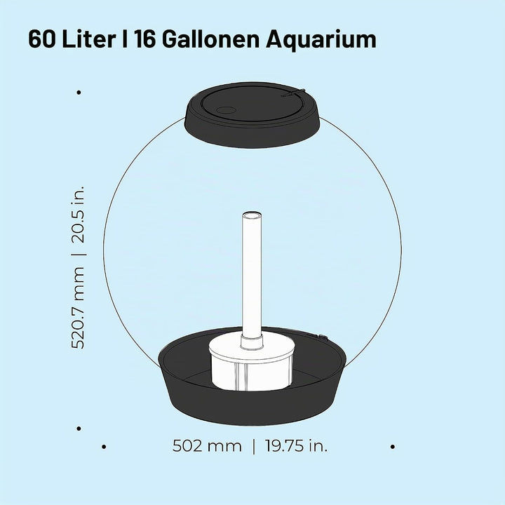 biOrb 72011 CLASSIC 60 LED schwarz - dekoratives Aquarium Komplett-Set mit Filter-System, LED-Beleuc