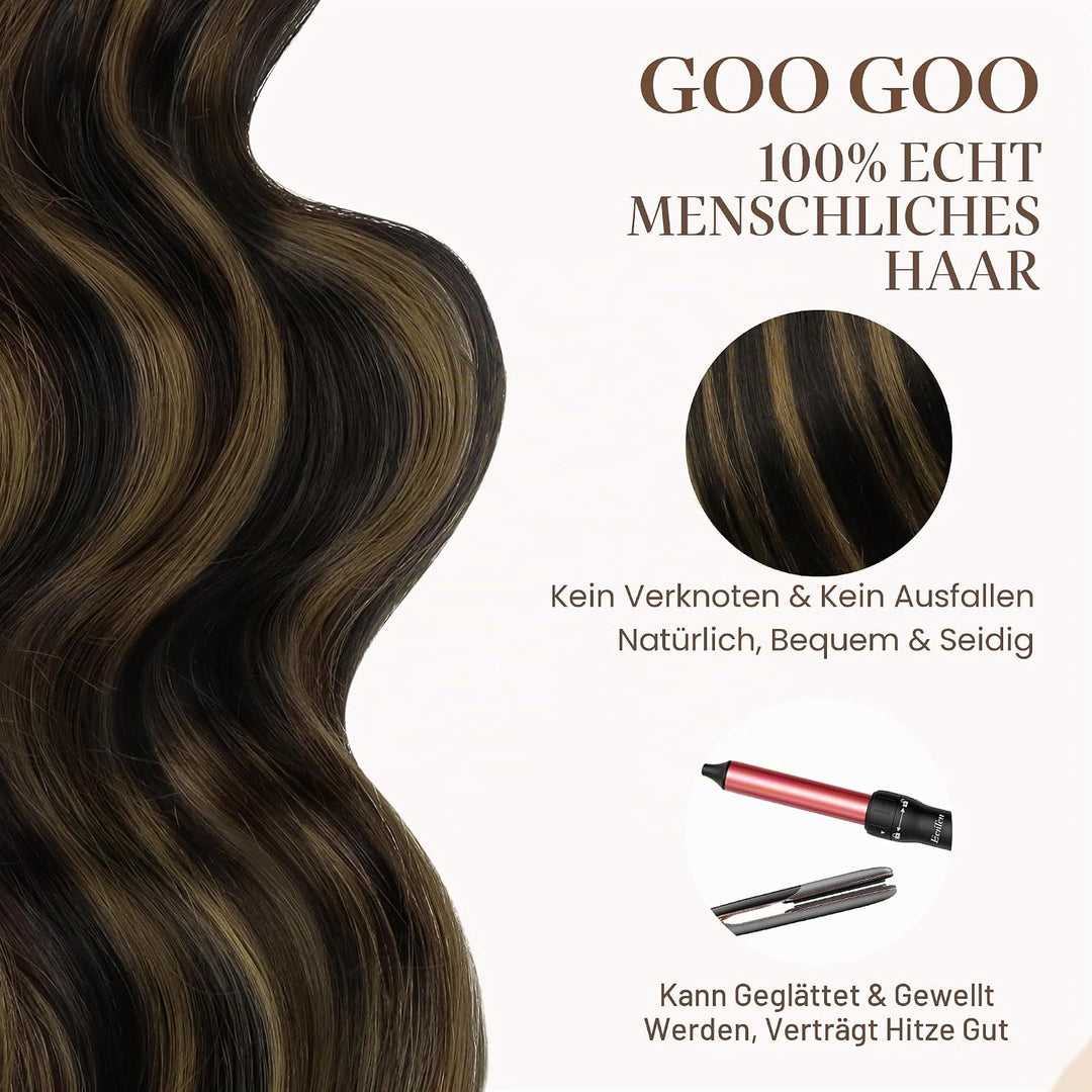 GOO GOO Tape in Extensions Echthaar, Tape Extensions Echthaar, 40cm 50g 20pcs, Extensions Echthaar,