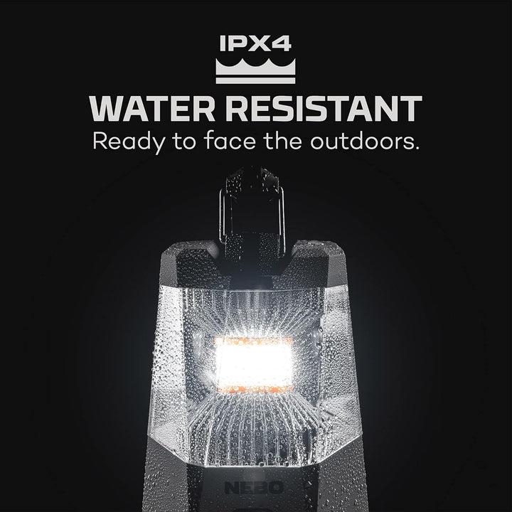 NEBO Galileo 1000 Lumen Laterne, wiederaufladbar, mit Flex-Power, 360˚ C.O.B LED-Beleuchtung, Schwar