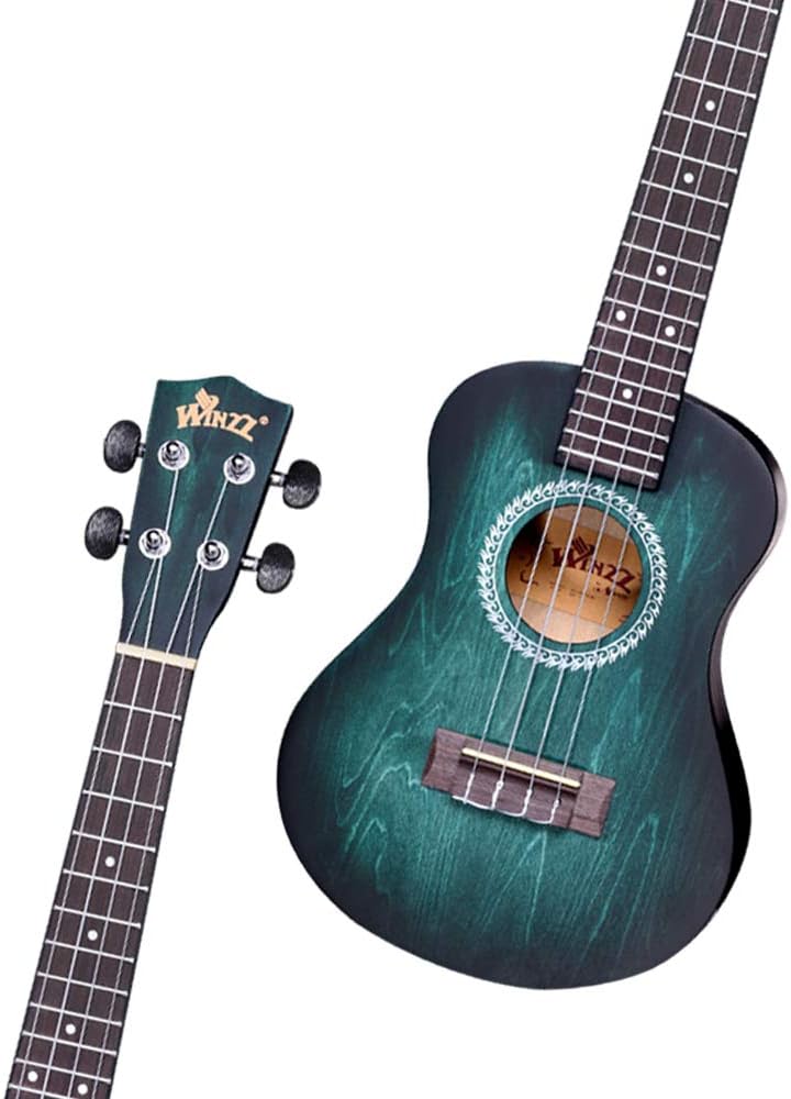 Winzz 23" Ukulele Konzert Anfänger Set Kinderm Erwachsene, Einzigartiges Farbdesign, mit Tasche, Sti