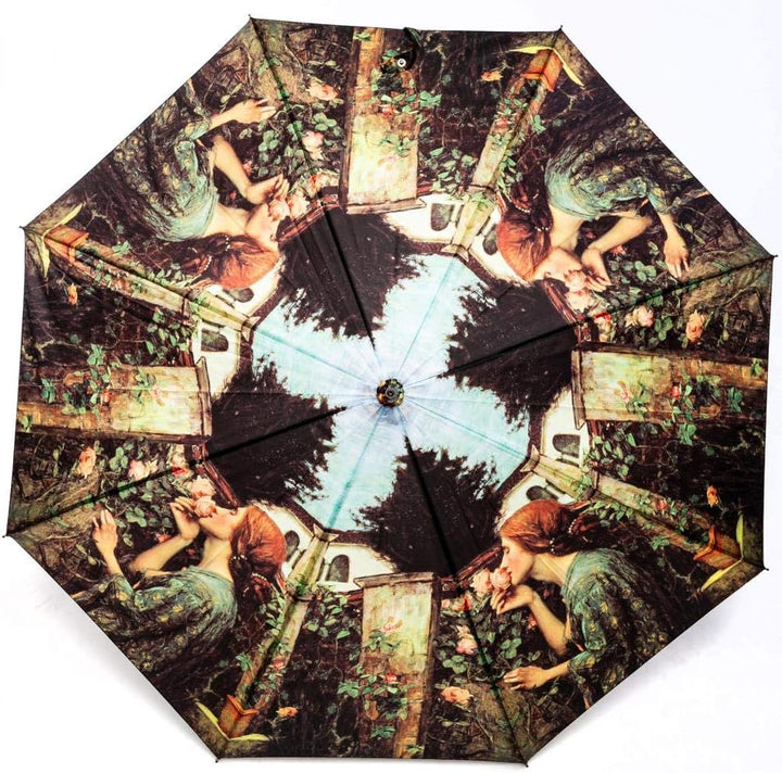 LUCKYWEATHER Regenschirm Stockschirm Damen Motiv Sweet Roses Auf-Automatik I Stockregenschirm gross