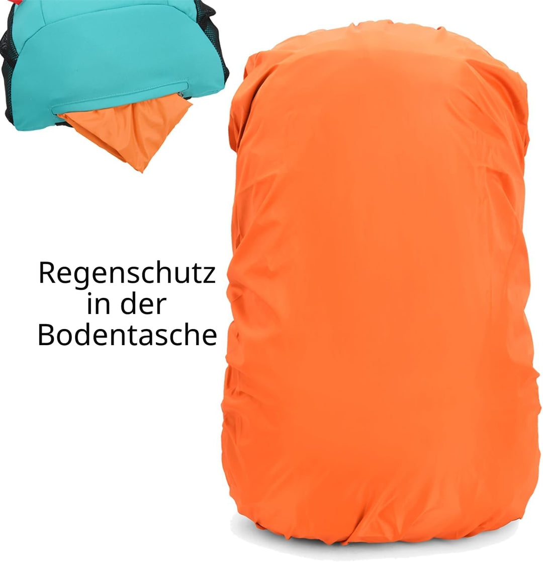 Bseash 40L Leichter wasserdichter Wanderrucksack mit Regenschutz, Outdoor Sport Reise Tagesrucksack